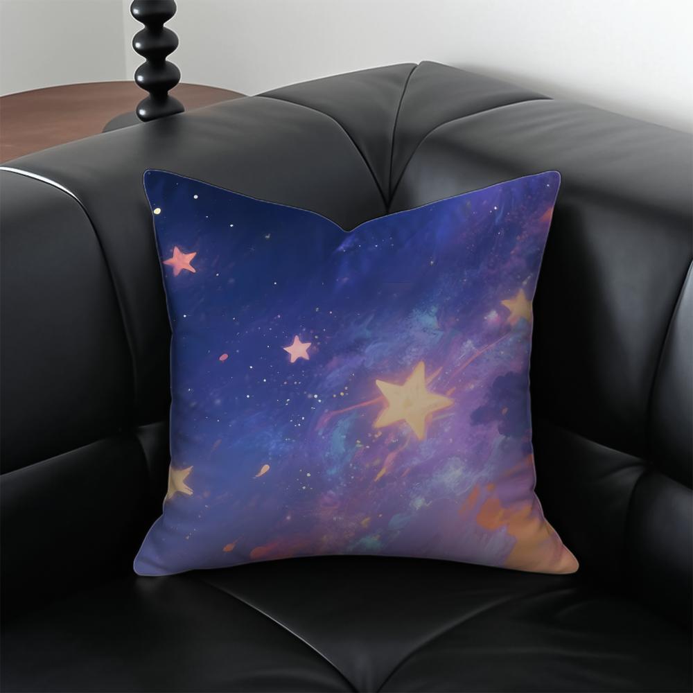 G-Galaxy Starry Sky Pillow Dreamy Decor Cushion Cushion Cover Pillow Case Anti-Dustmite Invisible Zipper Silky Plush Cushion