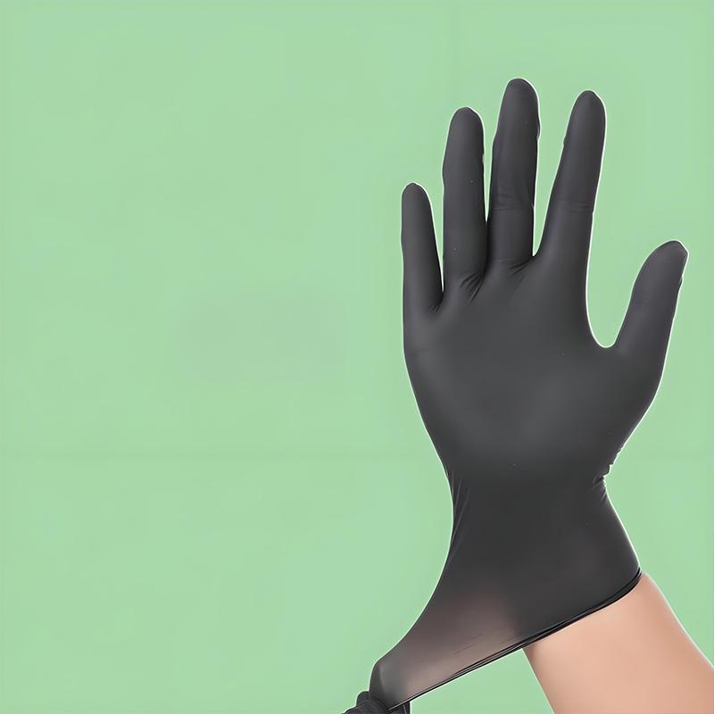 100PCS,Disposable Nitrile Black Gloves - Tear-Resistant, Durable, Ideal for Cooking, Food Handling & Dough Kneading