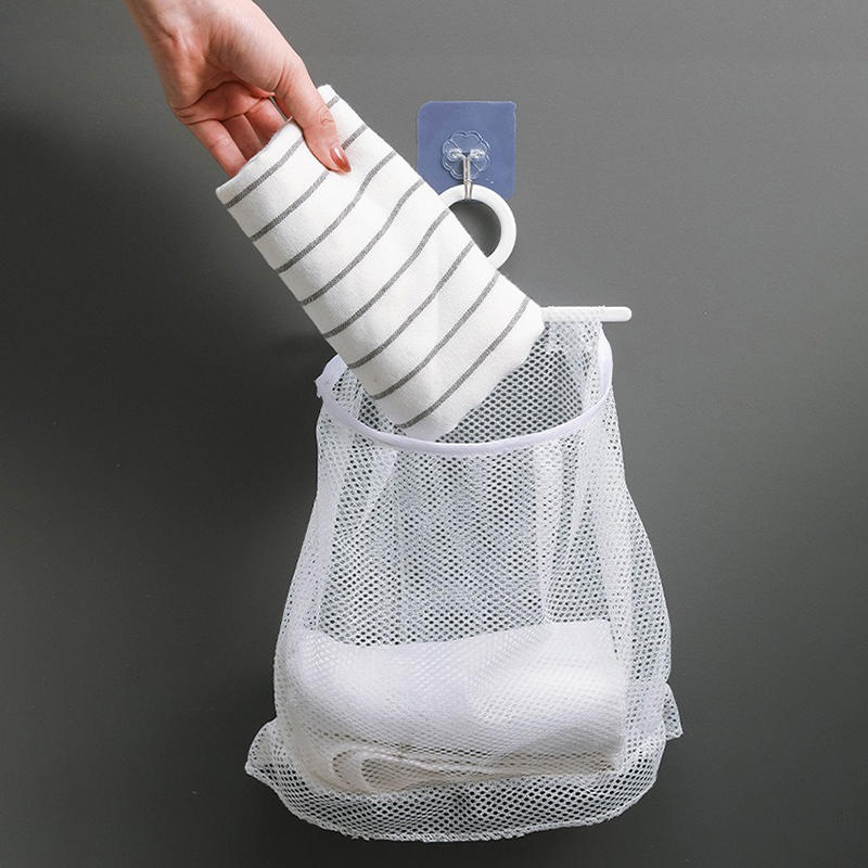 Wall Mounted Dirty Clothes Basket Foldable Mesh Laundry Bag For Bathroom Bedroom Household Storage Hanging Organizer Space Saving Hamper