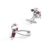 Drum Set Red Dot Painted Metal Enamel Cufflinks Men's French Shirt