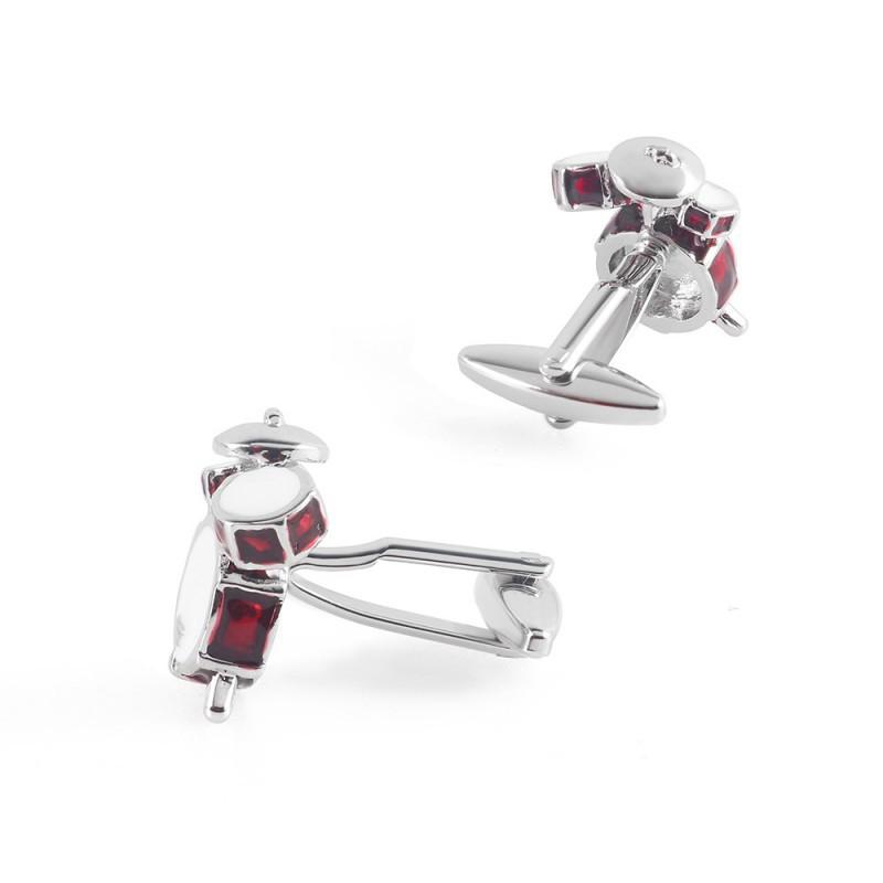 Drum Set Red Dot Painted Metal Enamel Cufflinks Men's French Shirt