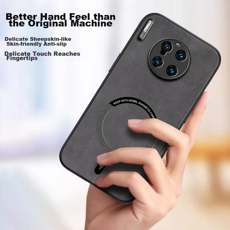 Huawei Mate30 Phone Case, Mate30 Protective Cover, Skin-Like Magnetic New Matte Lens Full Protection Silicone Simple Design - Gray