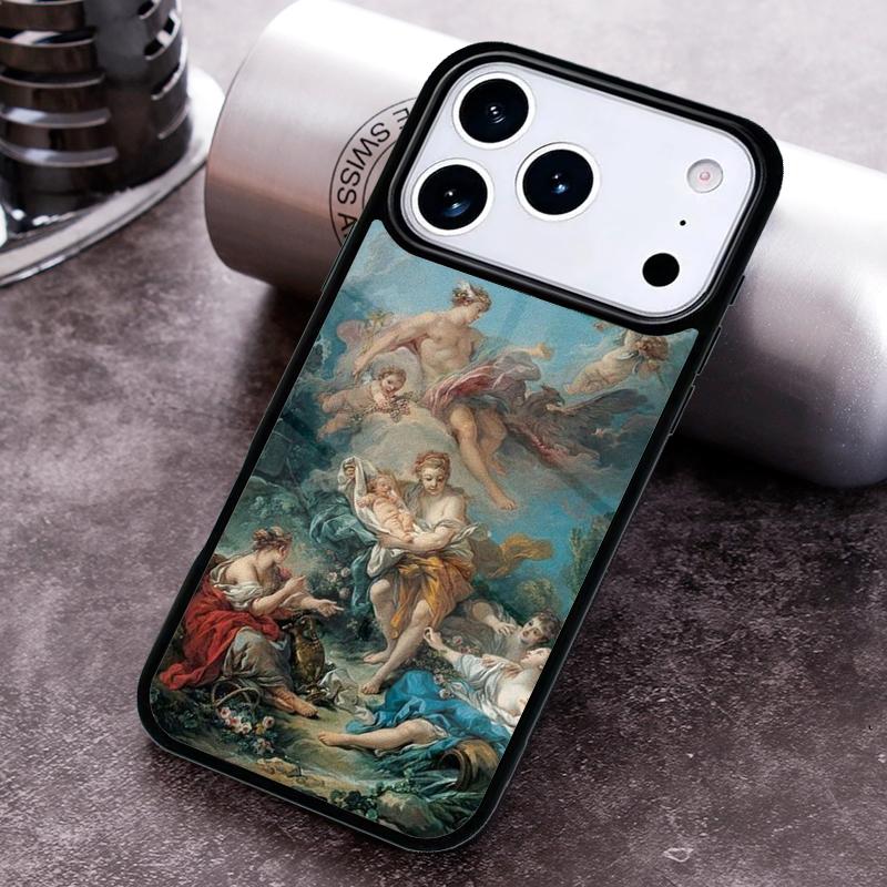 Vintage Baroque Painting Phone Case For iPhone 17,16e,15,14,13,12,11,Mini,Pro,MAX soft Silicone Cover