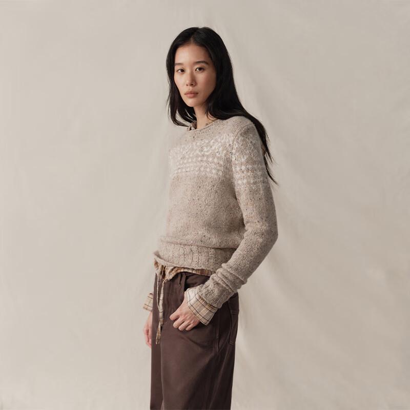 GREEN BELT Women's Retro Fair Isle Wool Sweater