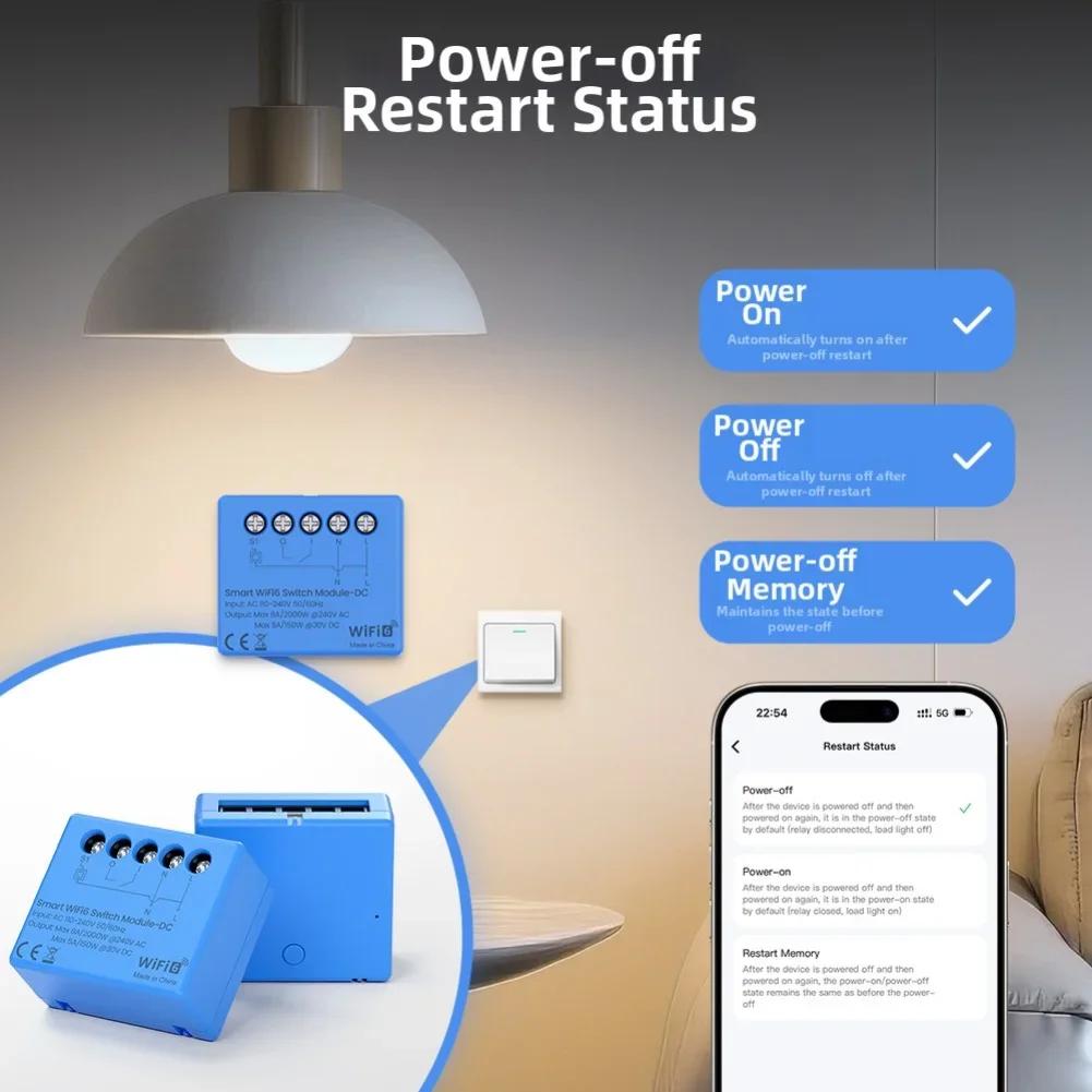 Mini WiFi 6 Smart Relay Controller Switch with Signal Relay and Remote Control for Efficient Energy Management