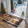 1Pcs Anti Fatigue Door Rugs, Christmas Cat Gift Print Waterproof Non-Slip Thick Cushioned Door Mat Heavy Duty Comfort Standing Mat for Door