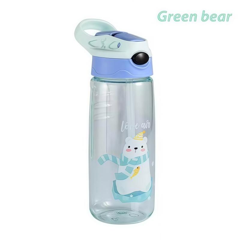 500ML Children Cartoon Plastic Cup With Straw Anti-falling Kids Water Bottle Children's Cup Portable Drinking Bottle Drinkware