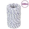 152266 vidaXL Boat Rope White 2 Mm 100 M Polypropylene