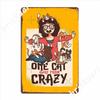 Crazy Cat Mom Metal Plaque Poster Club Party Decoration Bar Cave Plaques Tin Sign Poster