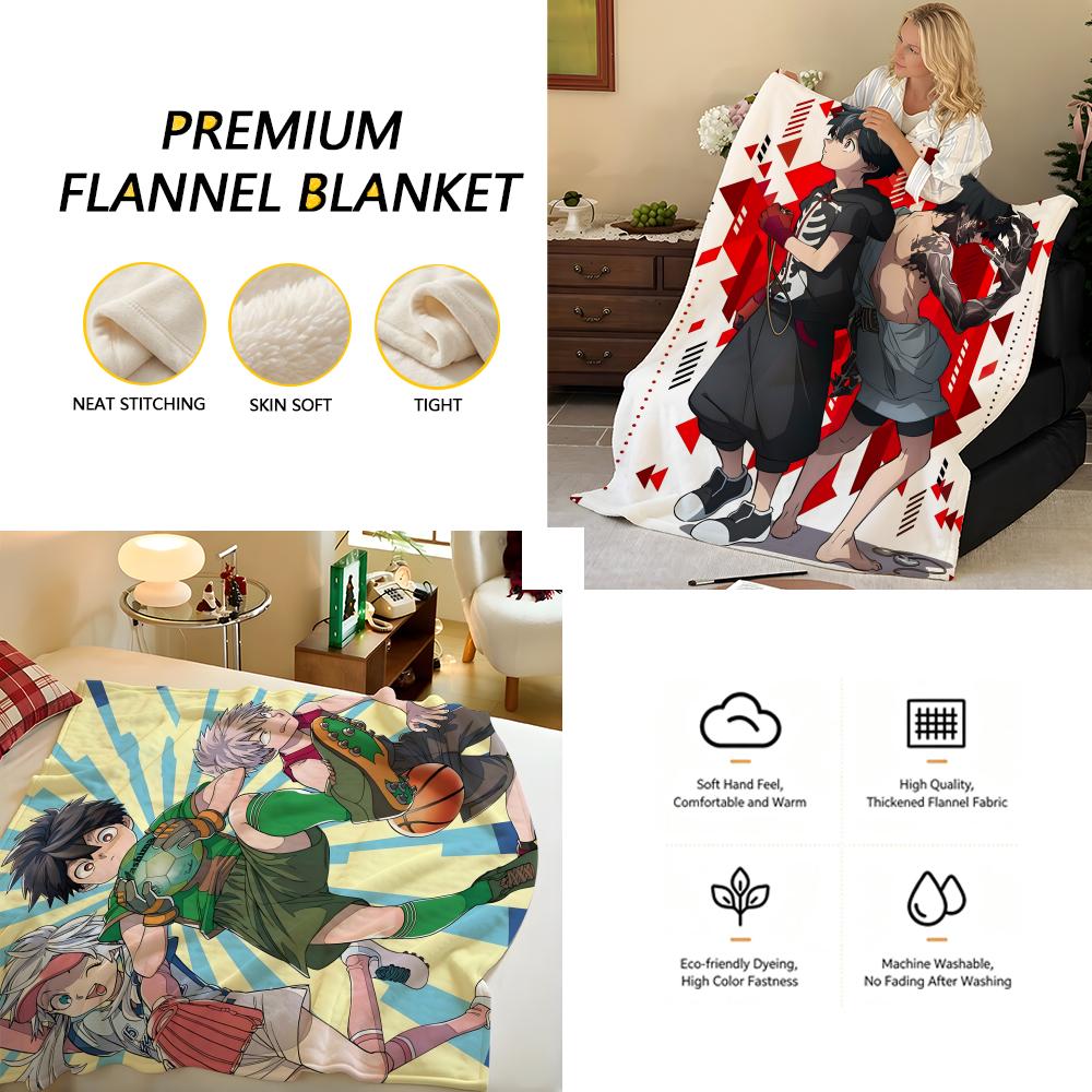 Anime K-Kemono J-Jihen Atılabilen Flanel Battaniye, Yumuşak Sıcak, Dayanıklı ve Yıkanabilir sevimli Havalı