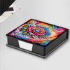 4pcs Flower PU DIY Memo Paper Storage Box Diamond Art Contains 160 Sheets of Paper Diamond Painting Note Box for Office Desk