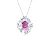 S925 Sterling Silver Pink Sapphire Flower Necklace for Women - Elegant Jewelry for Dating, Commuting, and Festivals