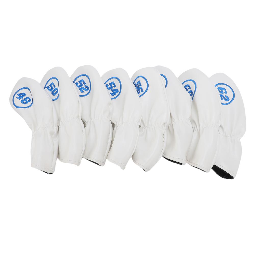 8Pcs Club Iron Head Covers Set Soft PU 48 50 52 54 56 58 60 62 Degree Mark for Brassie