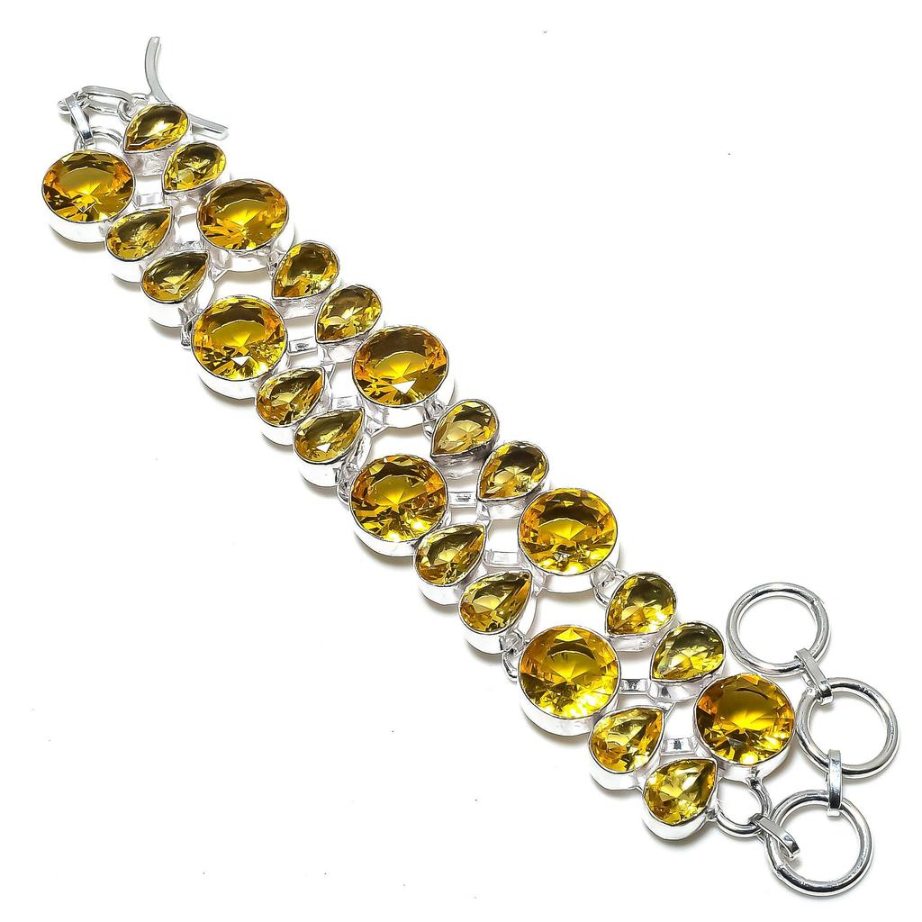 Citrine Bracelet Citrine Gemstone Handmade 925 Sterling Silver Bracelet Yellow Citrine Jewelry Bracelet For Gift Citrine Jewelry For Mother