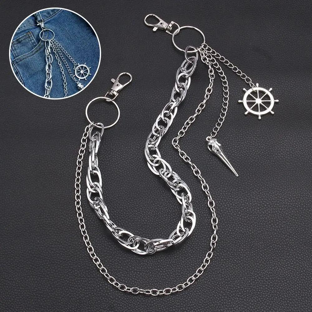 Modischer Metallanhänger Hosenkette Punk Rock HipHop Taillenkette Y2K Jeans Hosen Schmuck Zubehör für Männer Frauen