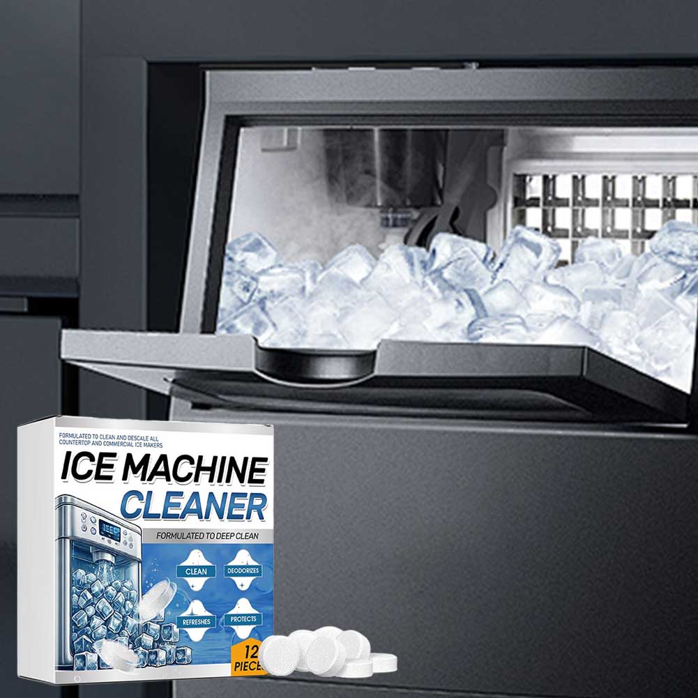 12pcs/box Effervescent Tablets Ice Machine Cleaner Descaler Cleaning Tablets for Descaling Deodorizing Dirts Stains Remover