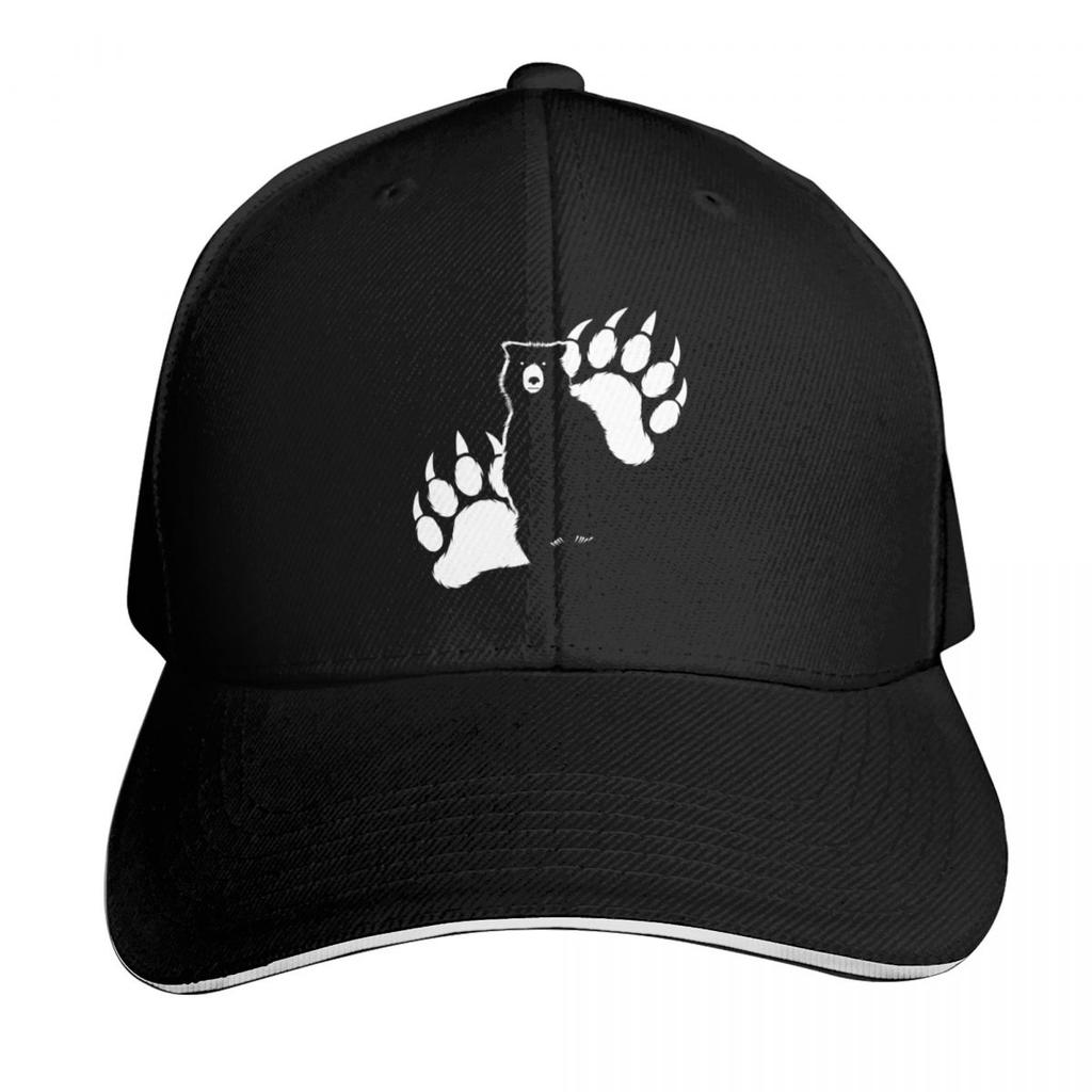 Silhouette and Paws Grizzly Bear Baseball Cap Luxury Hat western Hat Designer Hat Golf Unisex Unisexs Tennis Womens