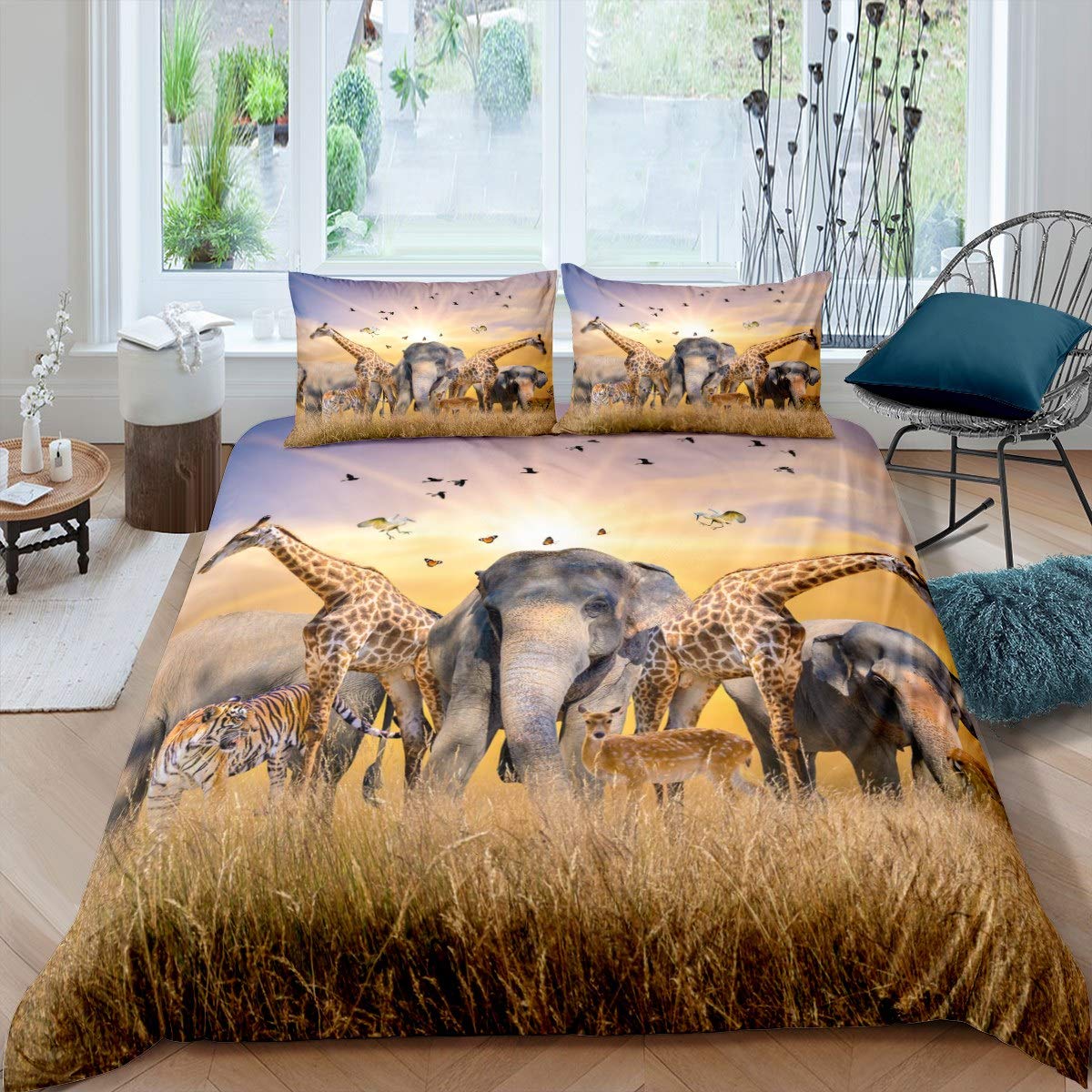 

Cute Giraffe Animal Cartoon 3D Printed Bedding Set Cozy Duvet Cover King Queen Twin Size Birthday Gift Adult Kid Room Decoration EU Single 135x200cm