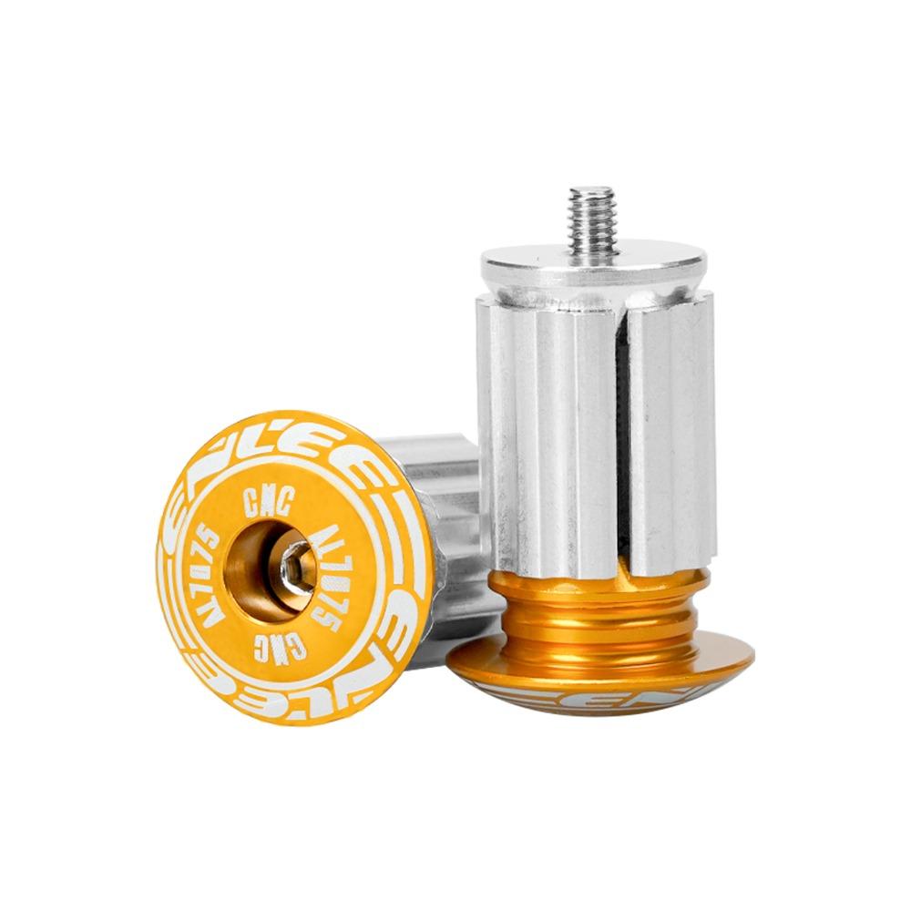 

2PCS Hand Grip Plug Cap Black/Red/Gold/Blue/Color End Plugs Lock Grip End Plugs Alloy Handle Handlebar Plug Bicycle Accessories золотий