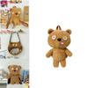 Plush Bear Itabag Backpack For Women With Zipper Closure And Inner Pocket For Daily Use