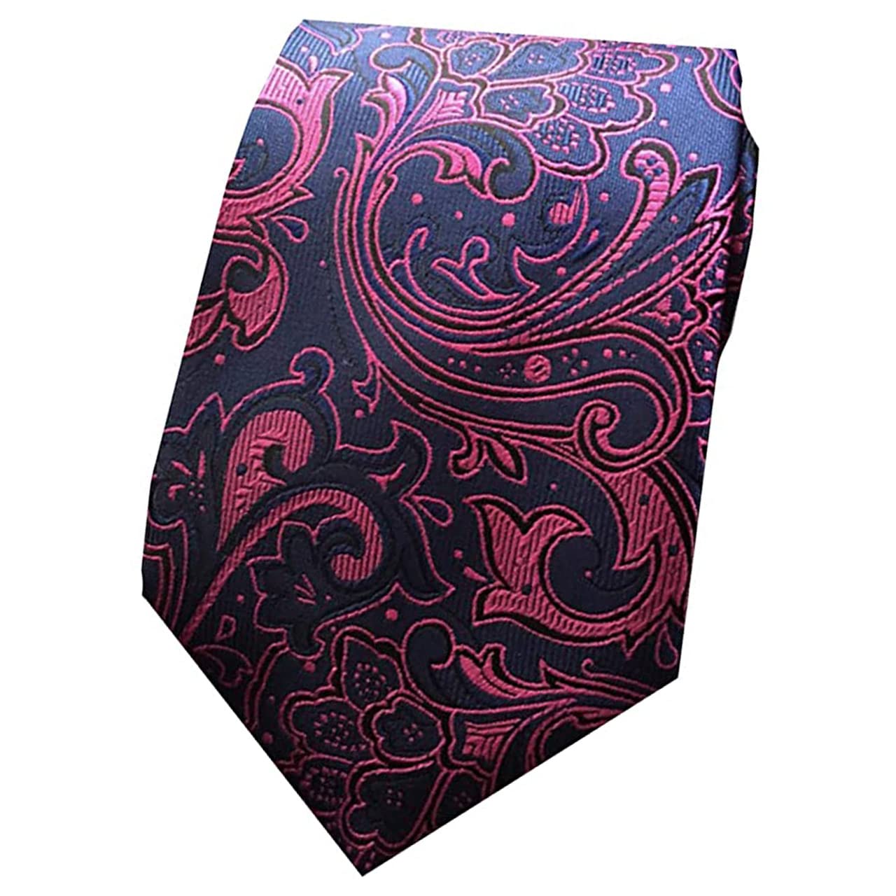 

CHROME CRANE Paisley Solid Tie for Men, Perfect for Suits, Business, and Casual Wear, NR008 (Pink)