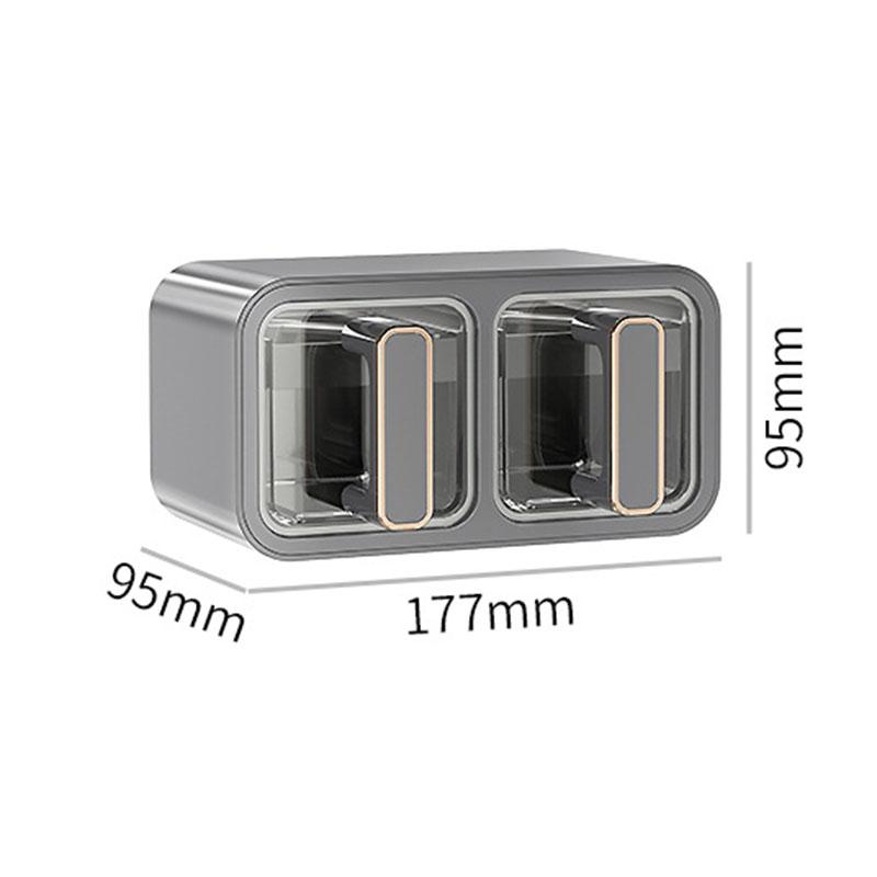 Horizontal and Vertical Dual-purpose Three-grid Seasoning Box Wall-mounted Kitchen Seasoning Spice Jar Seasoning Storage Box Set