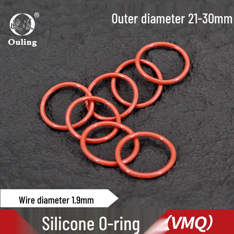 Red Silicone Waterproof O-Ring Seal, Outer Diameter 21-30mm x 1.9mm 21*1.9mm (5 pieces)
