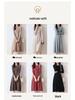 Women's Slim Fit Waist-Cinching Over-the-Knee Knitted Wool Dress - Autumn/Winter Base Layer, Round Neck, New Style