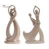 Artistic Home Accents Abstract Couple Sculpture Ornament, Resin Sandstone Style Statue, Romantic Durable Table Decor Embracing Figure for Living Room