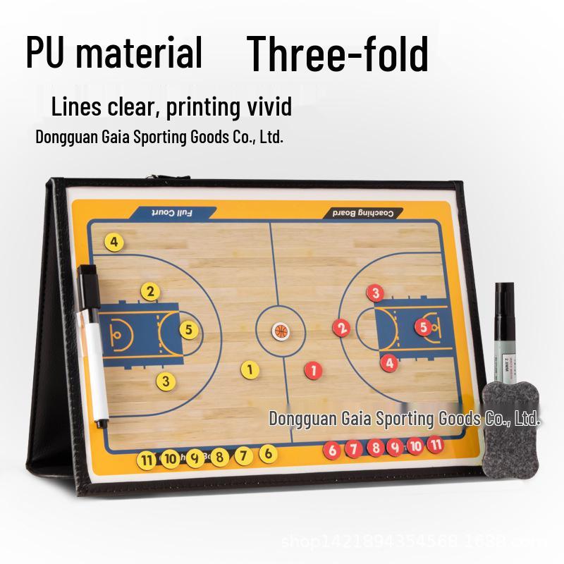 

Portable Magnetic Basketball Tactics Board - Erasable, Foldable Training Notebook for Coaches.