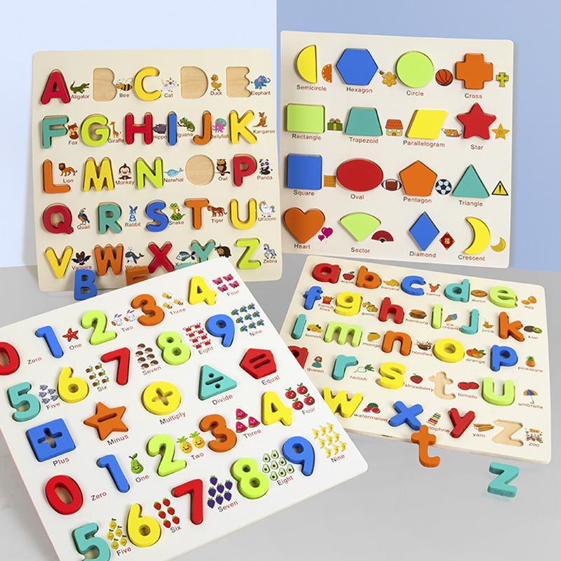 Puzzle di abbinamento Forma Lettera Numero Cognizione Illuminazione per Bambini Puzzle 3D Tridimensionale Giocattolo Educativo
