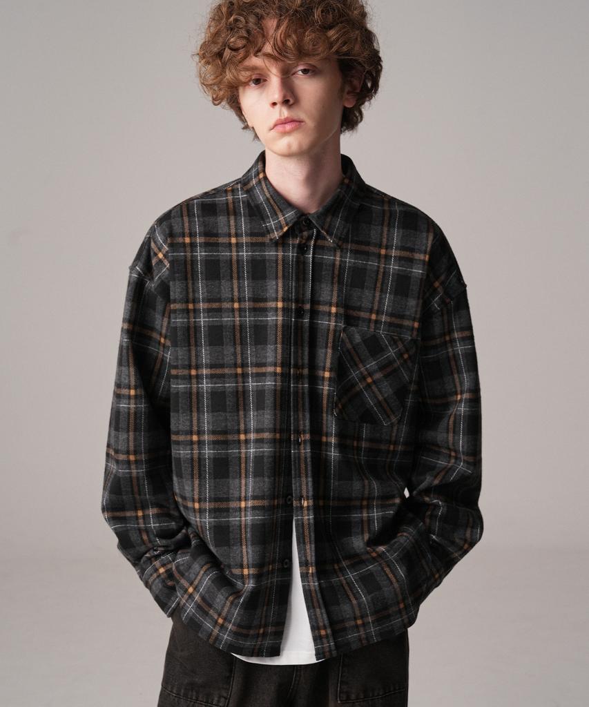 ZENDUST Billy Check Shirt Charcoal