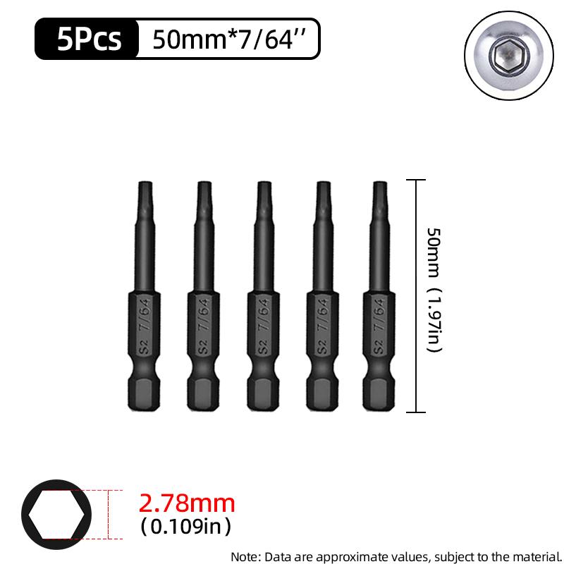 50mm hexagonal șurubelniță biți Imperial magnetică hexagonală Allen cheie burghiu biți inch 5/64-5/16 șurubelniță burghiu electric scule de mână