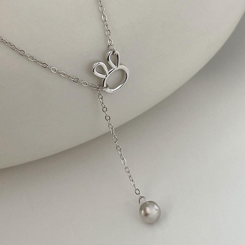 Bell Rabbit Necklace Female Natal Year Rabbit Rabbit Clavicle Chain Temperament Stainless Steel Sweater Chain