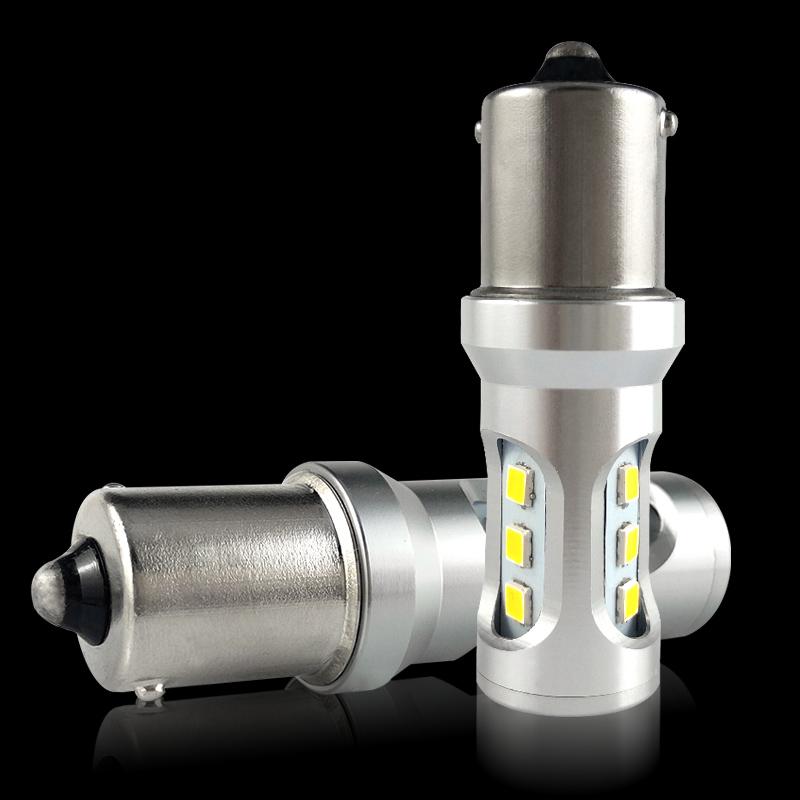 2PCS Car Tail Light LED BA15S Auto Brake Reverse Lamp DRL Rear Parking Bulbs