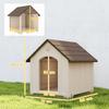 Hundehütte Wetterfeste Hundehütte 88 x 79 x 89 cm Erhöhte Hundehütte mit aufklappbarem Bitumendach, Bodenanker