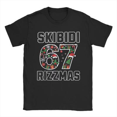 Rizz Christmas 67 Funny Xmas Gen Alpha Skibidi Rizzmas 67 TShirt Men Women Cotton Vintage TShirt Tee Shirt Short Sleeve Clothes