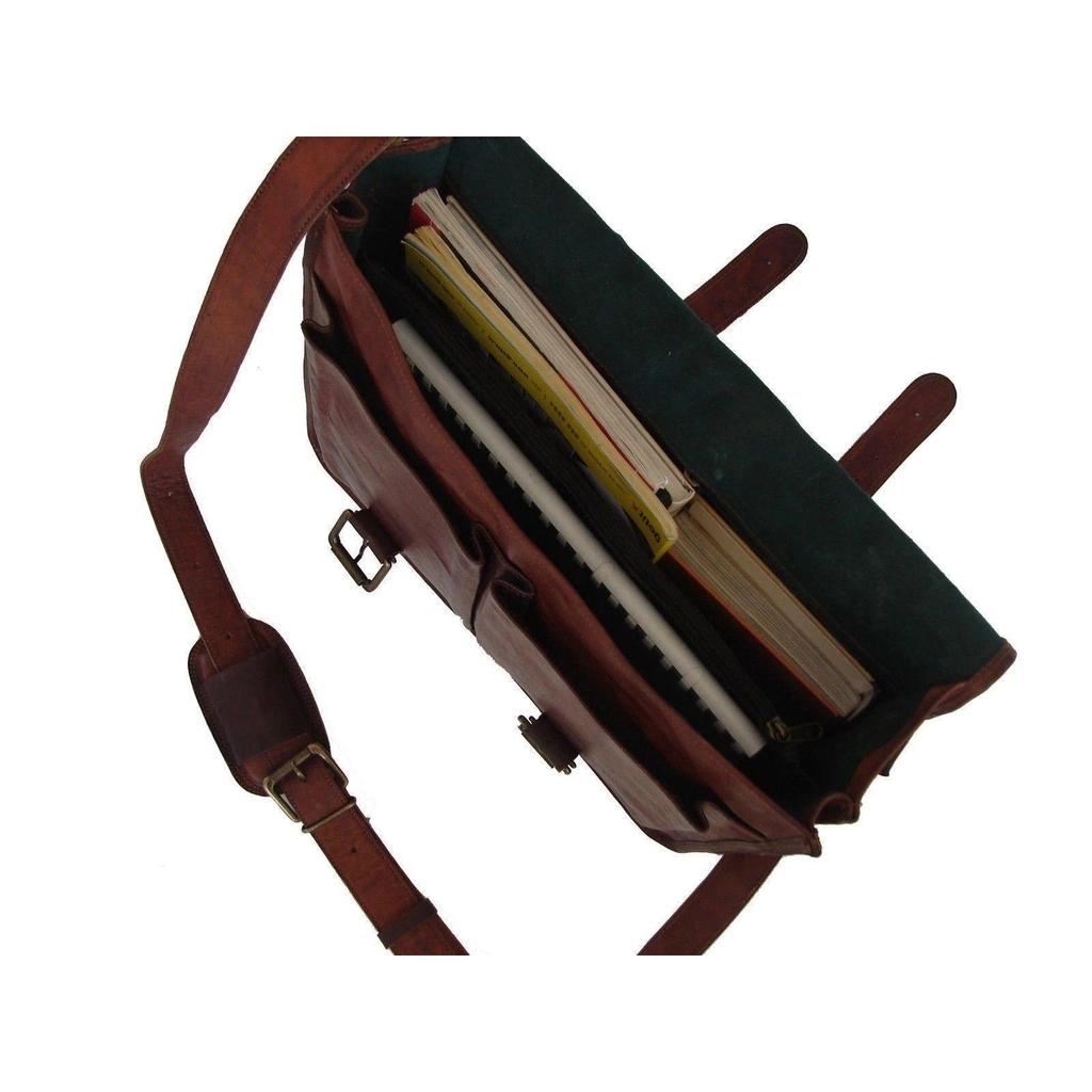 Men's Genuine Vintage Leather Laptop Messenger Computer Briefcase Bag