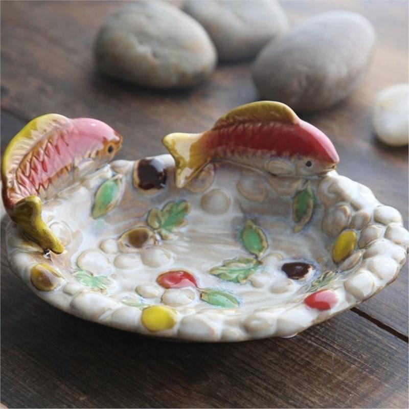 Creative Ceramic Soap Box For Bathroom Home Use Draining European Style Bathroom Soap Dishes Foyer Key Storage Ornament ZE660