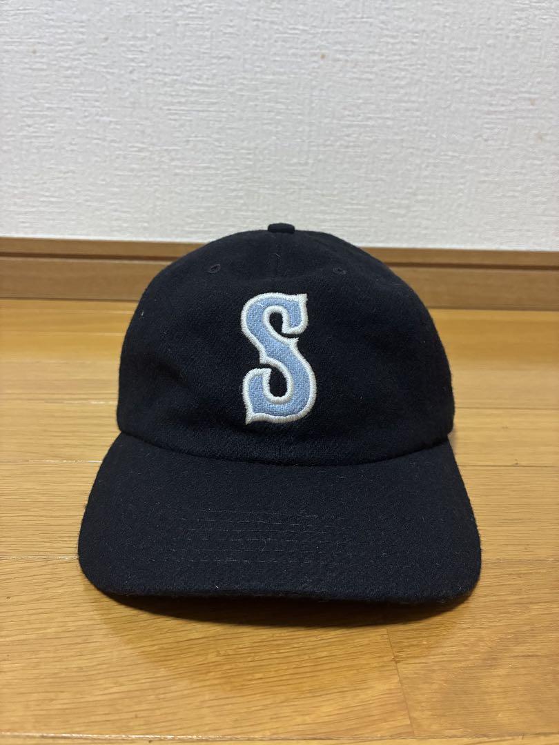 

[USED] 90s old Stussy wool cap with S logo in black