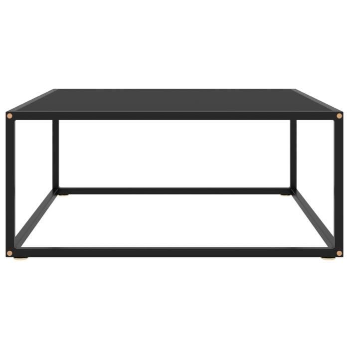 VidaXL Table basse Noir avec verre noir 80x80x35 cm