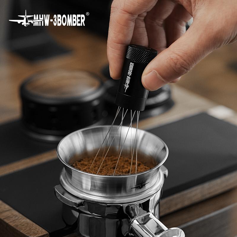 MHW-3BOMBER 53/54mm Espresso Dosing Funnel Stainless Steel Coffee Dosing Ring for Mess-Free Grinding for Barista