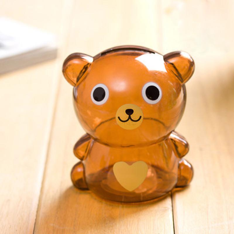 Home Decor Banks Gift Cartoon Bear Money Boxes Kid Student Piggy Bank Transparent style Saving Money Animal New Year Gift