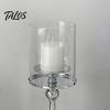 Talos Glas Kerzenhalter, Europäischer Stil Säulen Metall Hoher Kerzenständer für Kerzen und Teelichter, Romantische Tischmitte Hochzeit Party Heimdekoration