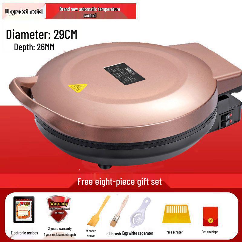 Large Electric Griddle with Dual-Sided Heating and Deepened Design for Crepes, Pancakes, and Cakes