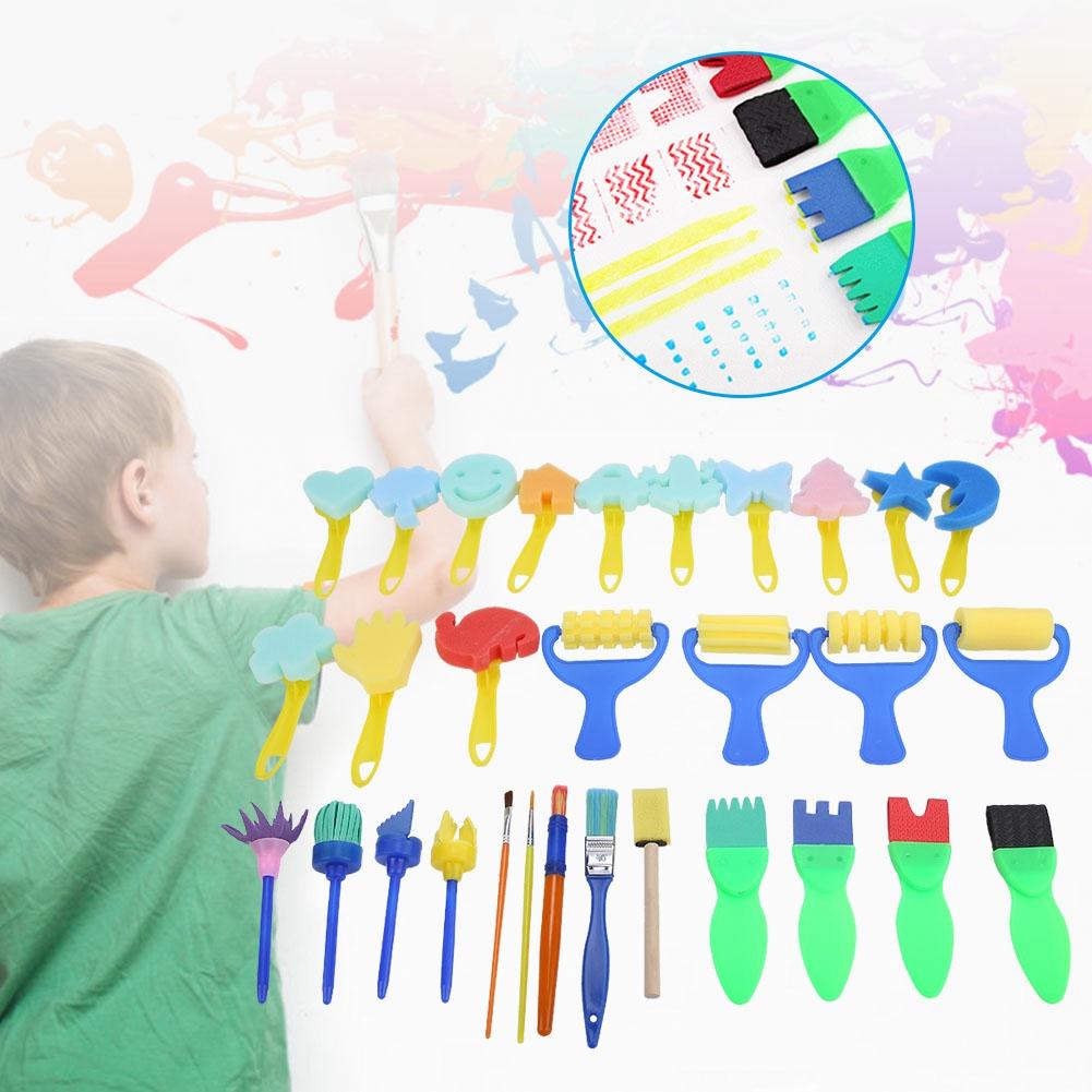 Children Graffiti Drawing Toy Sponge Brushes Stamps Paintbrushes Kit Painting Tool