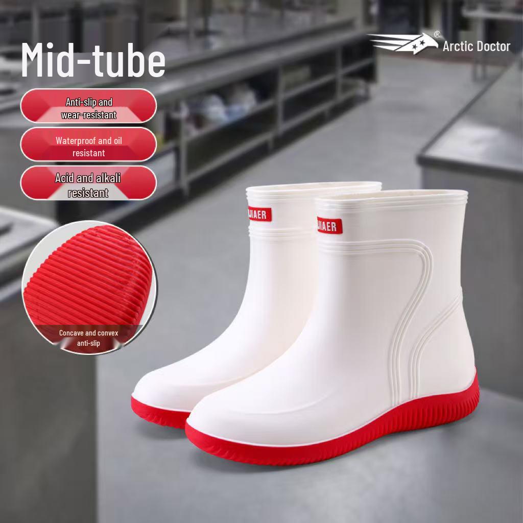 DR.ARCTIC Men s High-top Waterproof Fleece-lined Rain Boots 36