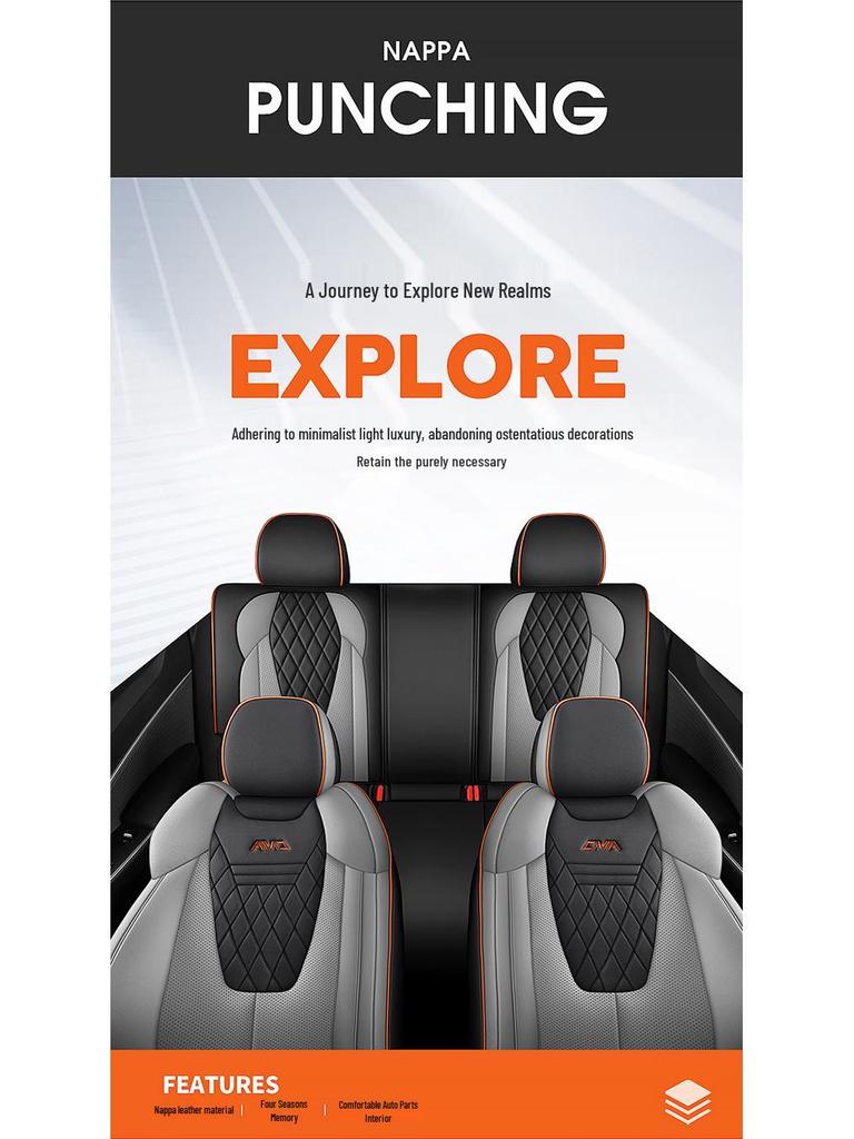Boyue COOL All-Season Full Leather Car Seat Cover for Five-Seater Models