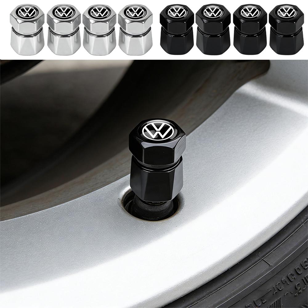 Volkswagen Metal Alloy 4Pcs Car Wheel Tire Air Valve Dust Caps Rim Accessories Auto Valve for VW Bora Passat Golf Beetle Tiguan Cj1