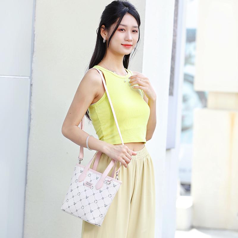 New Disney Mickey Series PU Tote Handbag, Shoulder Bag, Crossbody Bag, Handbag Regular Women's Pink BMK-71605P